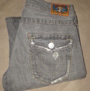 True religion flare distressed denim